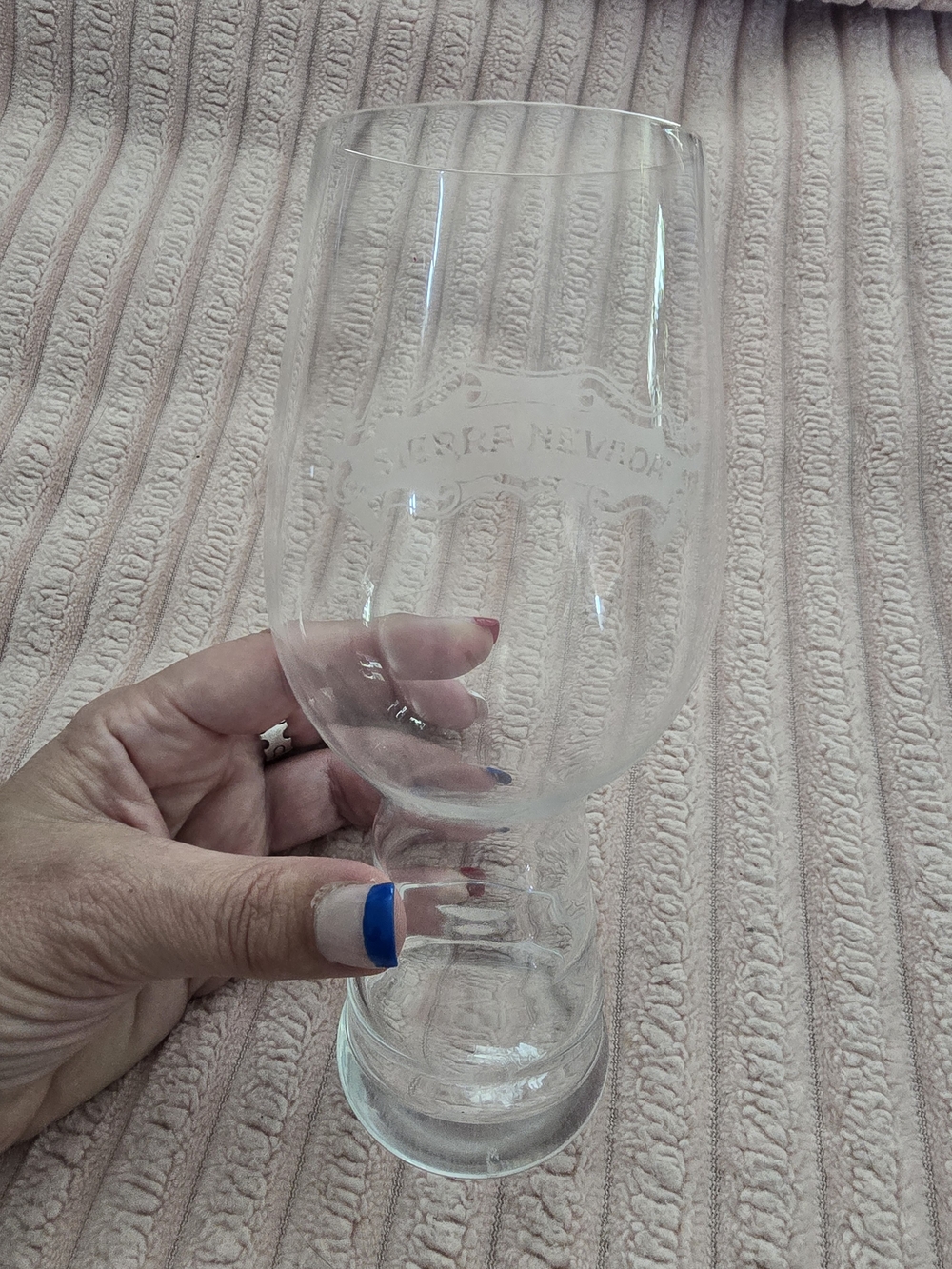 Sierra Nevada Etched Clear Glass Pub Pint - Elegant Stemmed Beer Glass